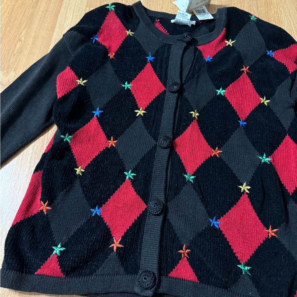 Vintage Bonnie and Bill by Holly 80s Sweater Cardigan NWT Size Large - Picture 5 of 8